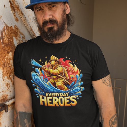 The Brave Fireman Battling the Blaze T_Shirt