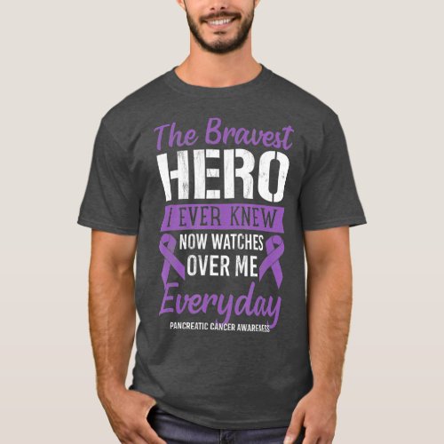 The bravest hero PANCREATIC CANCER Awareness T_Shirt