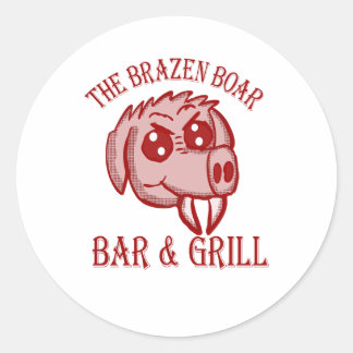 The Brazen Boar Bar and Grill Classic Round Sticker
