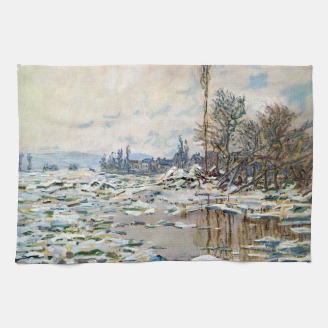 The Break Up of the Ice by Claude Monet Kitchen Towel (Horizontal)