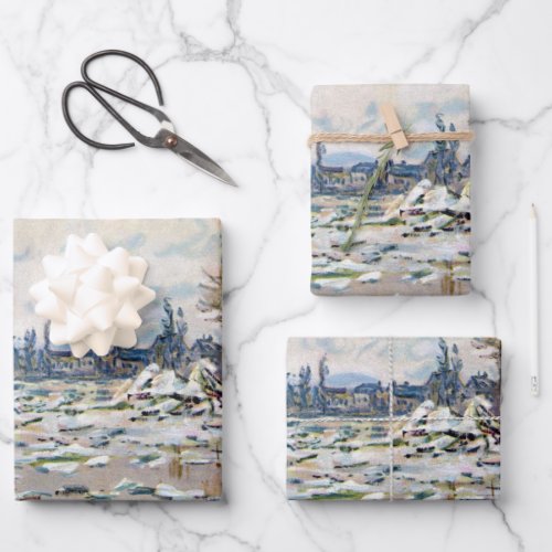The Break Up of the Ice by Claude Monet Wrapping Paper Sheets