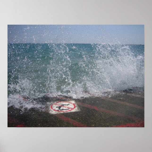 The Breakwall, Lake Michigan, Chicago, IL Poster (Front)