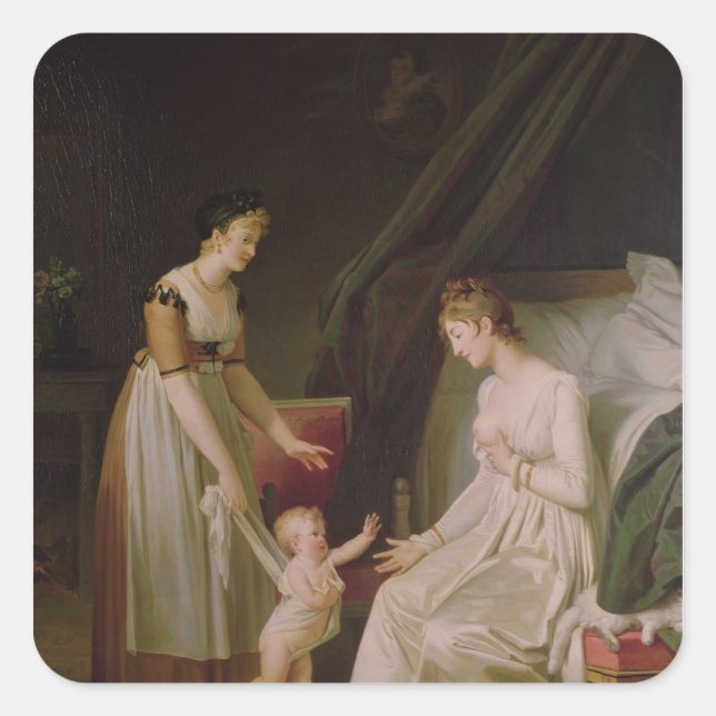 The Breastfeeding Mother Square Sticker (Front)