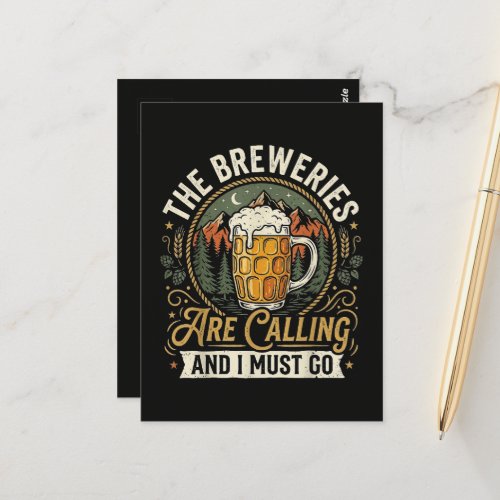 The Breweries are Calling and I Must Go Postcard