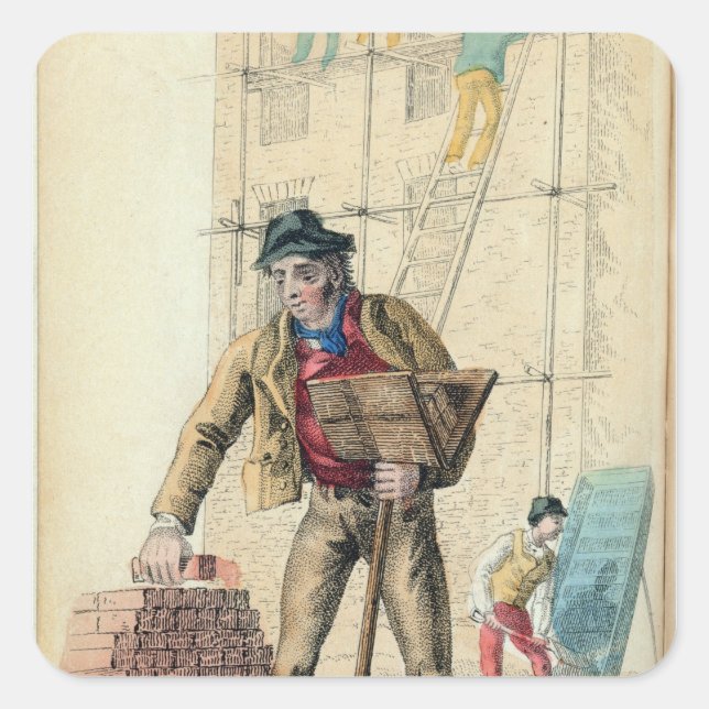 The Bricklayer's Labourer Square Sticker (Front)