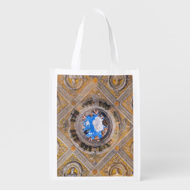 The Bridal Chamber, Ceiling by Andrea Mantegna  Grocery Bag (Front)