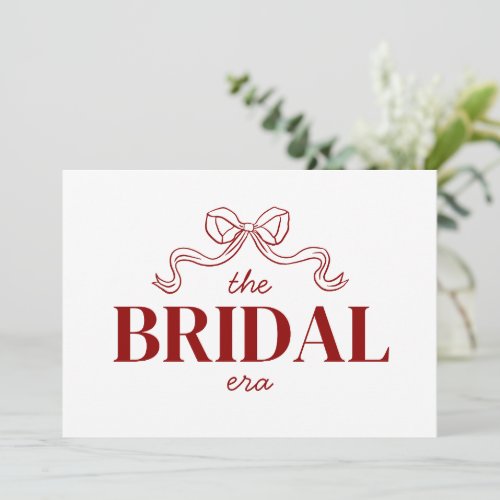 The Bridal Era | Red Ribbon Bow Sketch Wedding Invitation
