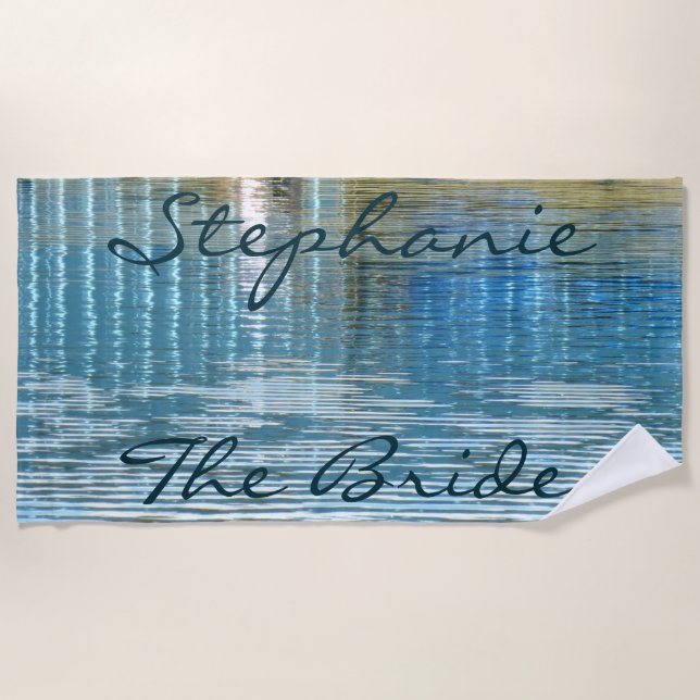 The Bride Abstract Reflection Beach Towel (Front)