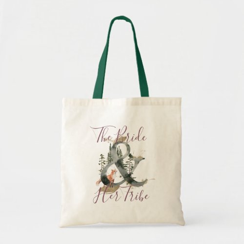 The bride and her tribe Woodland Watercolor Tote