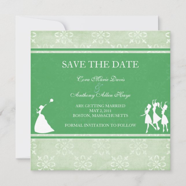 The Bride Apple Green save the date (Front)