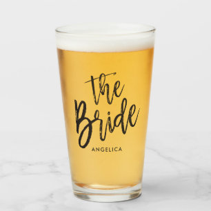 The Bride Black Script Style Glass