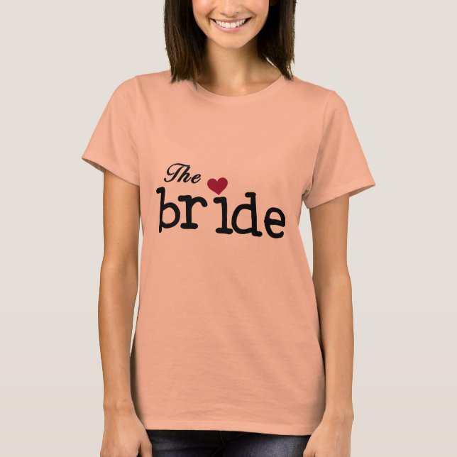 The Bride Black with Red Heart T-Shirt (Front)