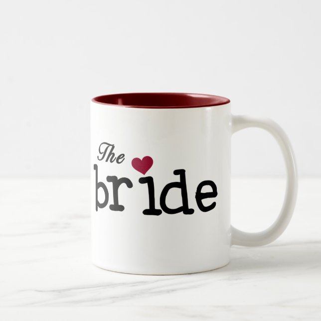 The Bride Black with Red Heart Two-Tone Coffee Mug (Right)