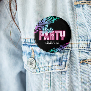 The Bride Blue & Pink Tropical Bach Button