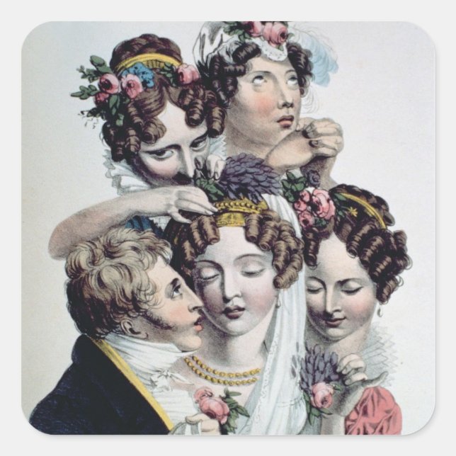 The Bride, c.1820 (litho) Square Sticker (Front)