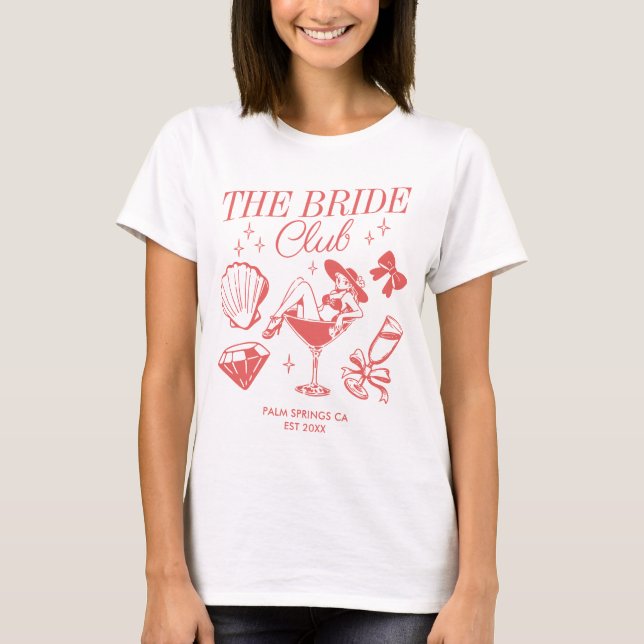 The Bride Club Beach Wedding Bachelorette Party T-Shirt (Front)