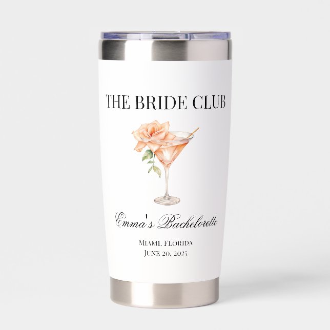 The Bride Club Blush Cocktail Wedding  Insulated Tumbler (Front)