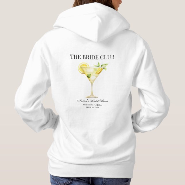 The Bride Club Lemon Cocktail Custom Wedding Hoodie (Back)