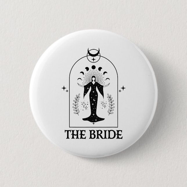 The Bride Coven Gothic Witch Bachelorette Matching Button (Front)