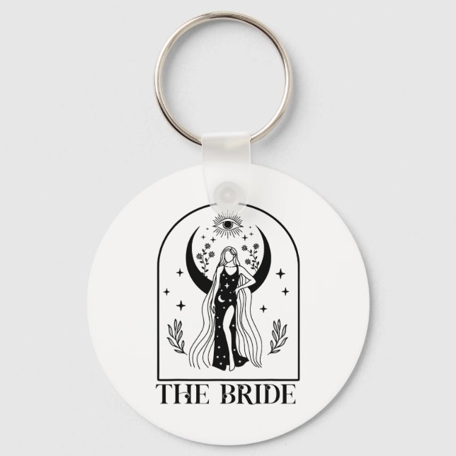 The Bride Coven Witchy Gothic Wedding Bachelorette Keychain (Front)