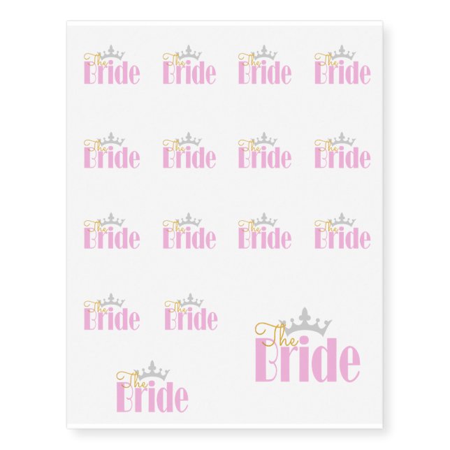 The-Bride-crown.gif Temporary Tattoos (Front)