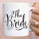 The Bride Elegant Black Script Wedding Coffee Mug<br><div class="desc">The Bride coffee mug for the Future Mrs. features elegant black script writing. Shop our store for the coordinating The Groom mug.</div>