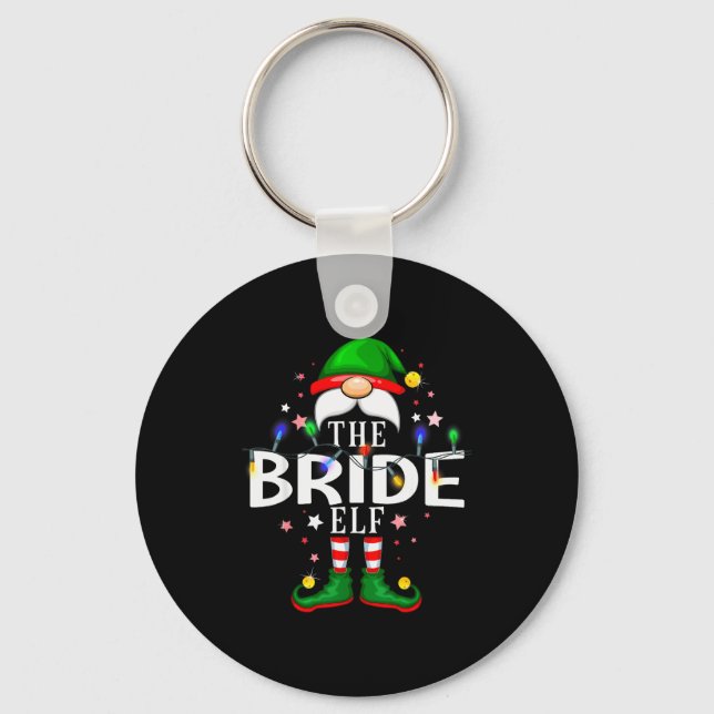 The Bride Elf Christmas Family Pajama Party  Keychain (Front)