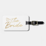 The Bride - Gold faux foil luggage tag