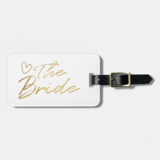 The Bride - Gold faux foil luggage tag