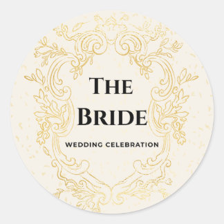 The Bride - Gold vintage frame sheet of stickers