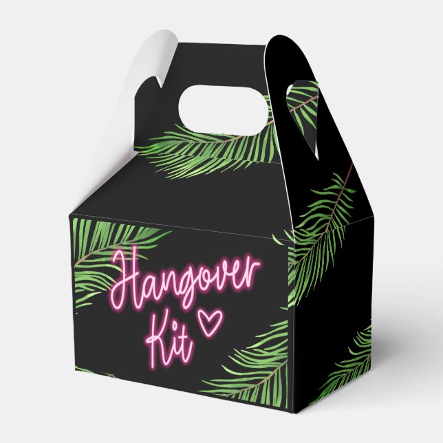 The Bride Green & Pink Tropical Bach Favor Boxes (Front Side)