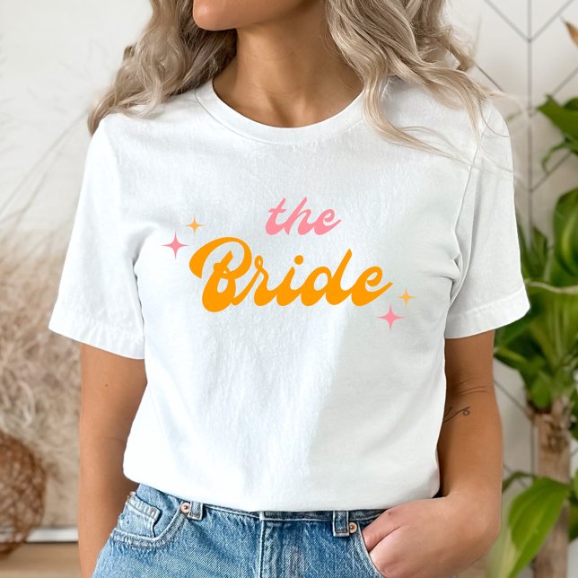 The Bride Groovy Pink & Orange T-Shirt (Creator Uploaded)
