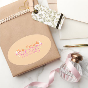 The Bride Has Entered the Chat Pink Bachelorette Oval Sticker