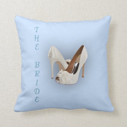 The Bride Heels Blue Throw Pillow