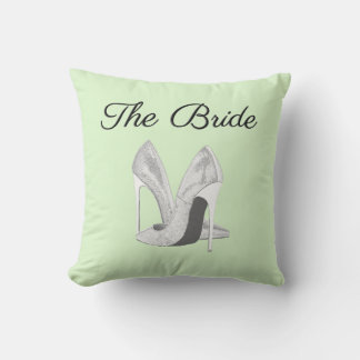 The Bride Heels Green Throw Pillow