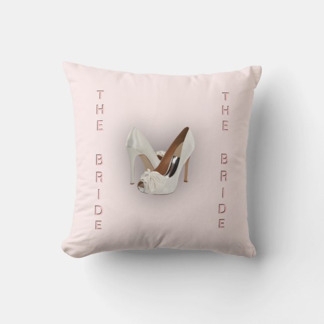 The Bride Heels Pink Throw Pillow (Front)