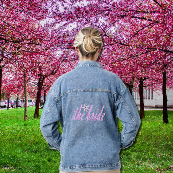 The Bride In Pink Denim Jacket by almawad at Zazzle