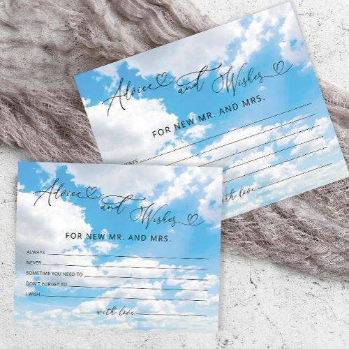 The Bride Is On Cloud 9 Advice and Wishes Cards