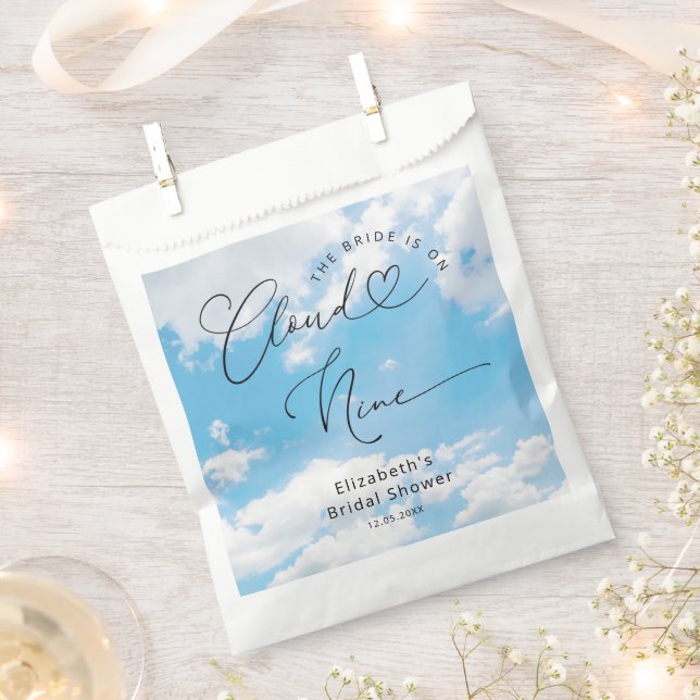 The Bride Is On Cloud 9 Bridal Shower Favor Bag (Clipped)