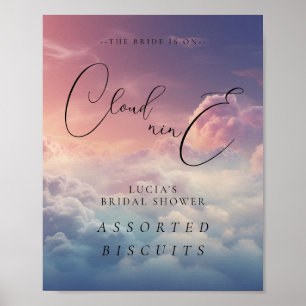 The Bride Is On Cloud 9 Bridal Shower Food Sign