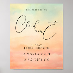 The Bride Is On Cloud 9 Bridal Shower Food Sign