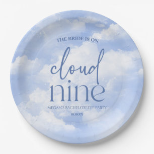 The Bride Is On Cloud Nine Bachelorette Party Paper Plates
