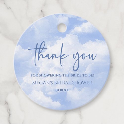 The Bride Is On Cloud Nine Blue Bachelorette Party Favor Tags