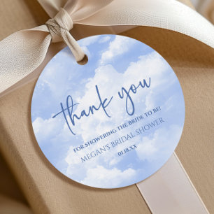 The Bride Is On Cloud Nine Blue Bachelorette Party Favor Tags