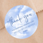 The Bride Is On Cloud Nine Blue Bridal Shower Classic Round Sticker<br><div class="desc">These are The Bride Is On Cloud Nine Bridal Shower Favor Stickers!</div>