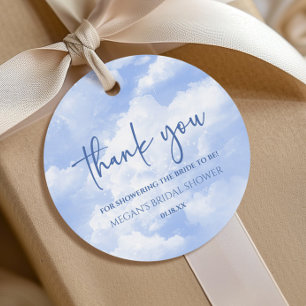 The Bride Is On Cloud Nine Blue Bridal Shower Favor Tags