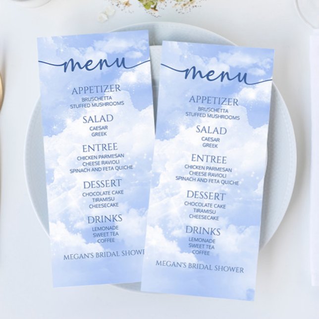 The Bride Is On Cloud Nine Bridal Shower Food Menu (Creator Uploaded)