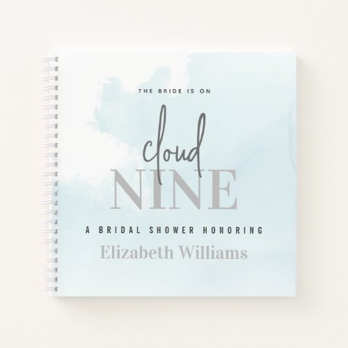 The Bride Is On Cloud Nine Bridal Shower Guestbook Notebook