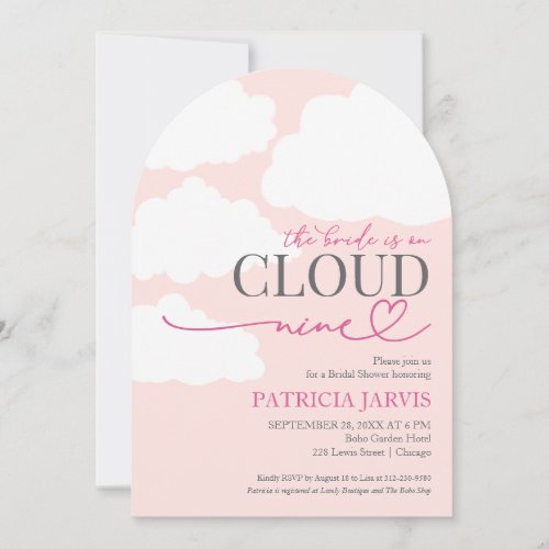 The Bride is On Cloud Nine Bridal Shower Invitation