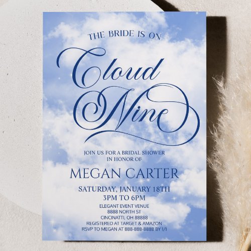 The Bride Is On Cloud Nine Bridal Shower Invitation